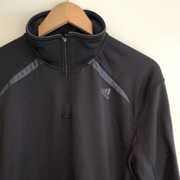 Adidas quarter zip pull over sweatshirt black and grey medium - Picture 2 of 6